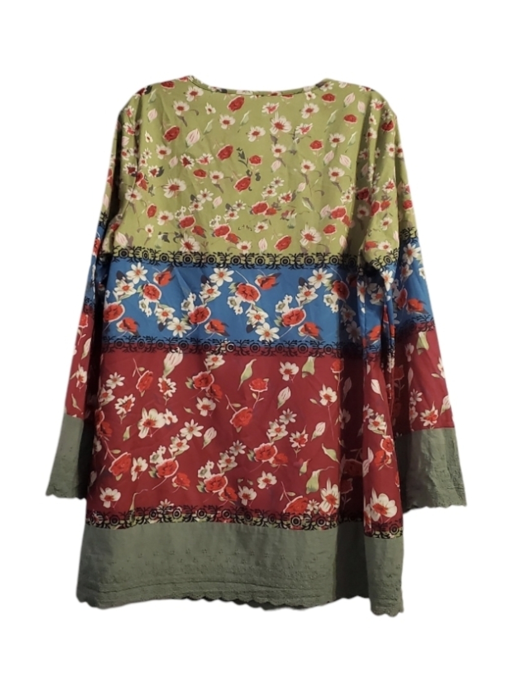 Feminine Women's Floral Tunic V-neck Top XL/1X - Picture 3 of 5